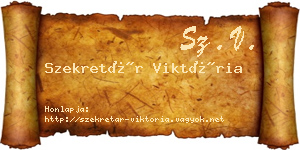 Szekretár Viktória névjegykártya